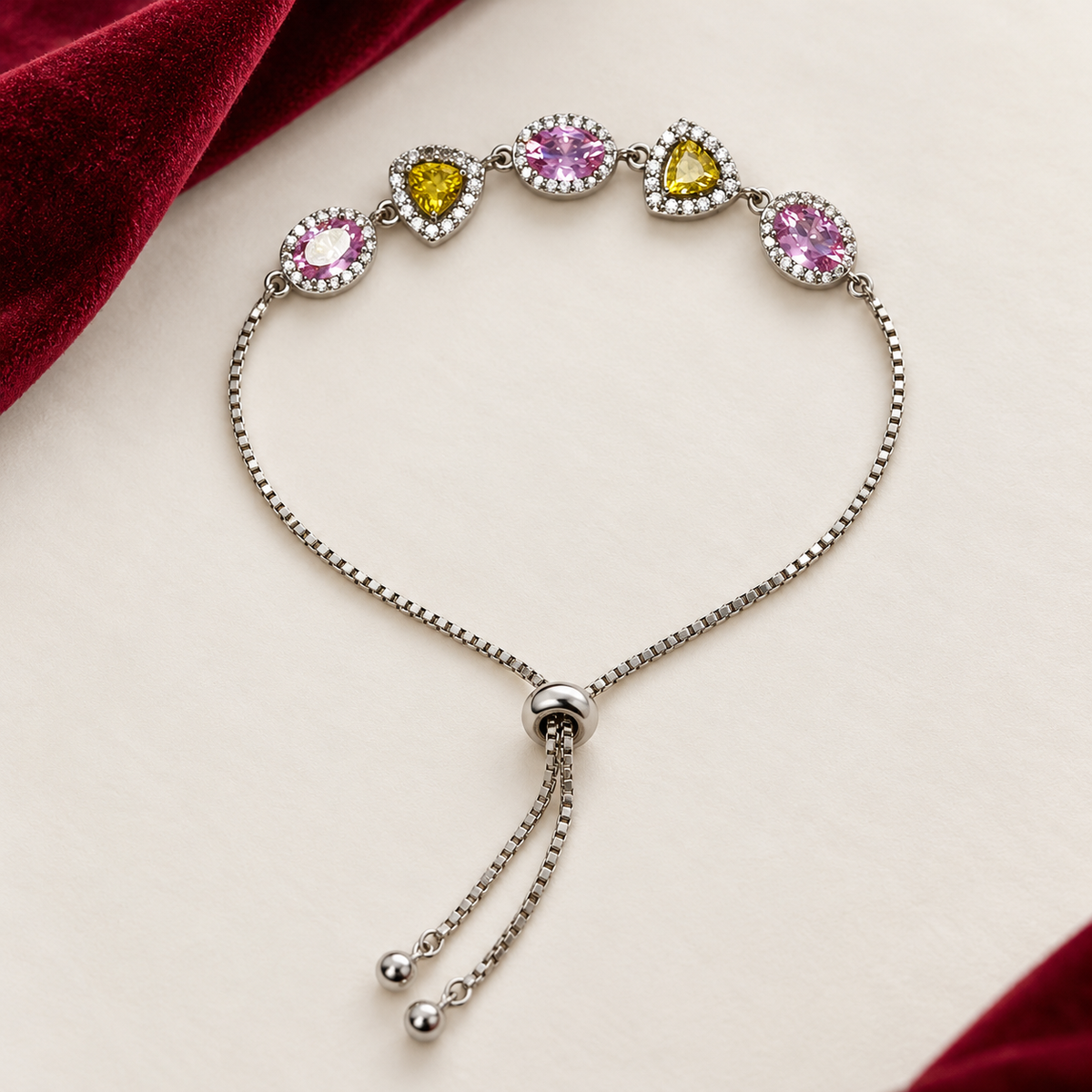 Sparkling CZ stone slider/ adjustable Silver bracelet product image 11 [product-intake-media:28bc535c-f866-489e-b408-345b9739e4d0]