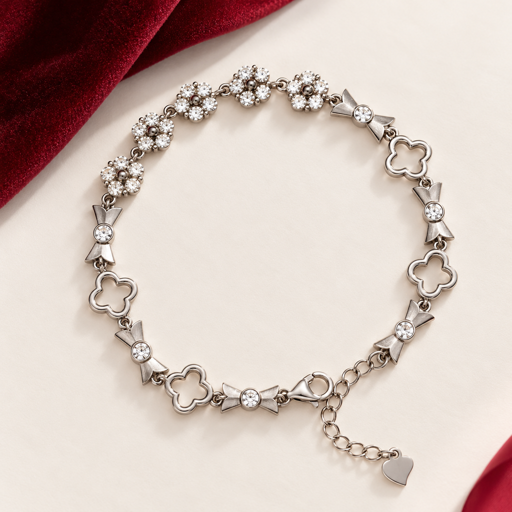 Silver crystal clover adjustable bracelet product image 12 [product-intake-media:7a72079b-f97b-41ca-828b-6a1f039323c2]