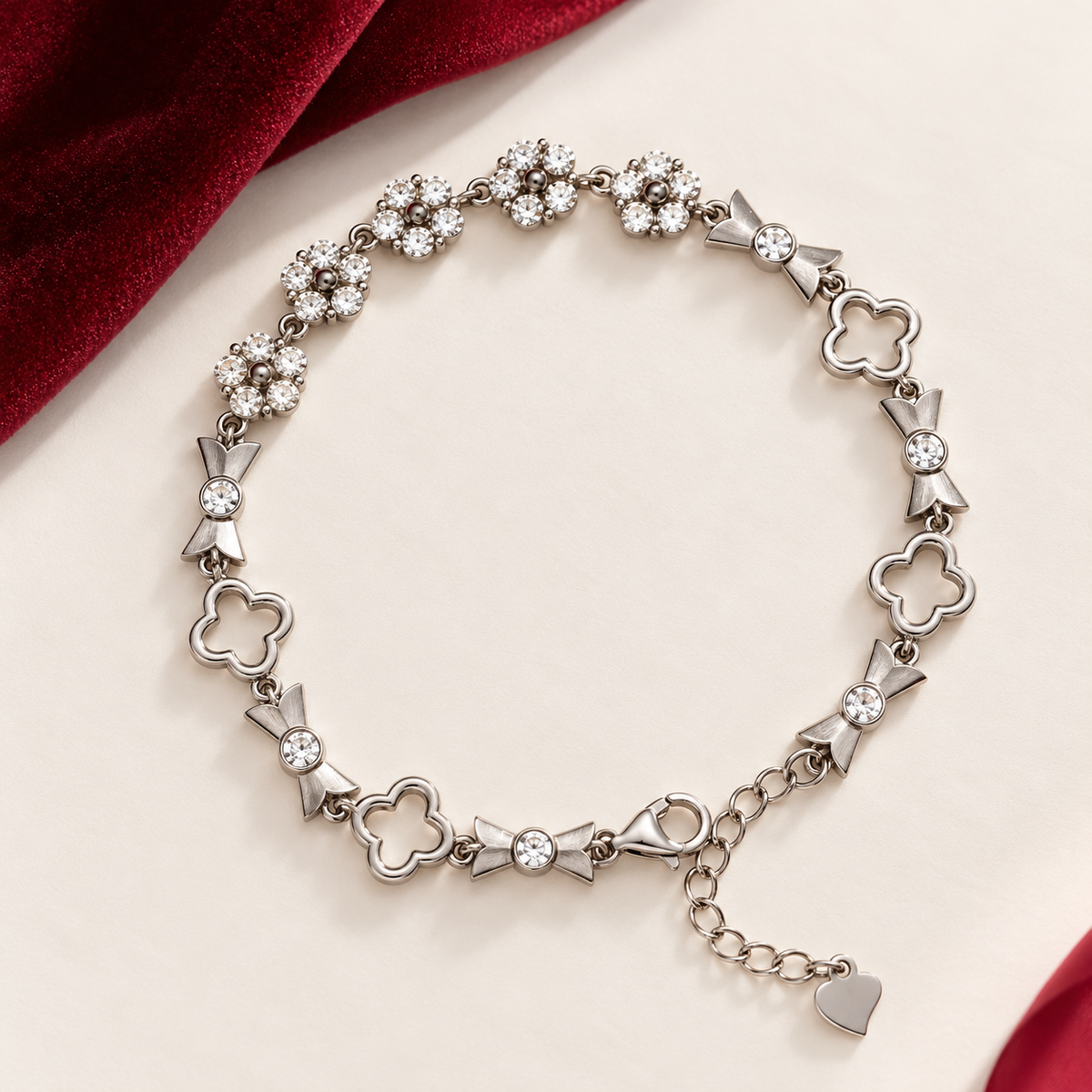 Silver crystal clover adjustable bracelet product image 12 [product-intake-media:7a72079b-f97b-41ca-828b-6a1f039323c2]