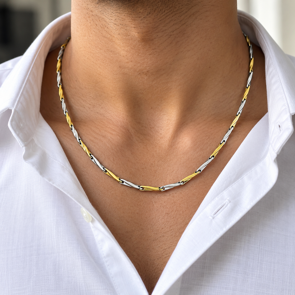 Modern premium look sleek Dual tone Silver gold chain product image 12 [product-intake-media:f83f2a72-bcf9-43fb-9142-13c15e035e23]
