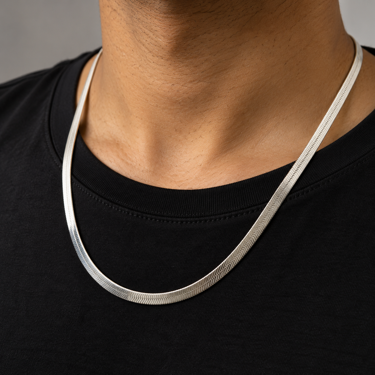 Flat Herringbone Snake Chain Silver Necklace with Lobster Clasp, Chains product image 12 [product-intake-media:0647f874-3321-4703-9281-2be767d89ad4]