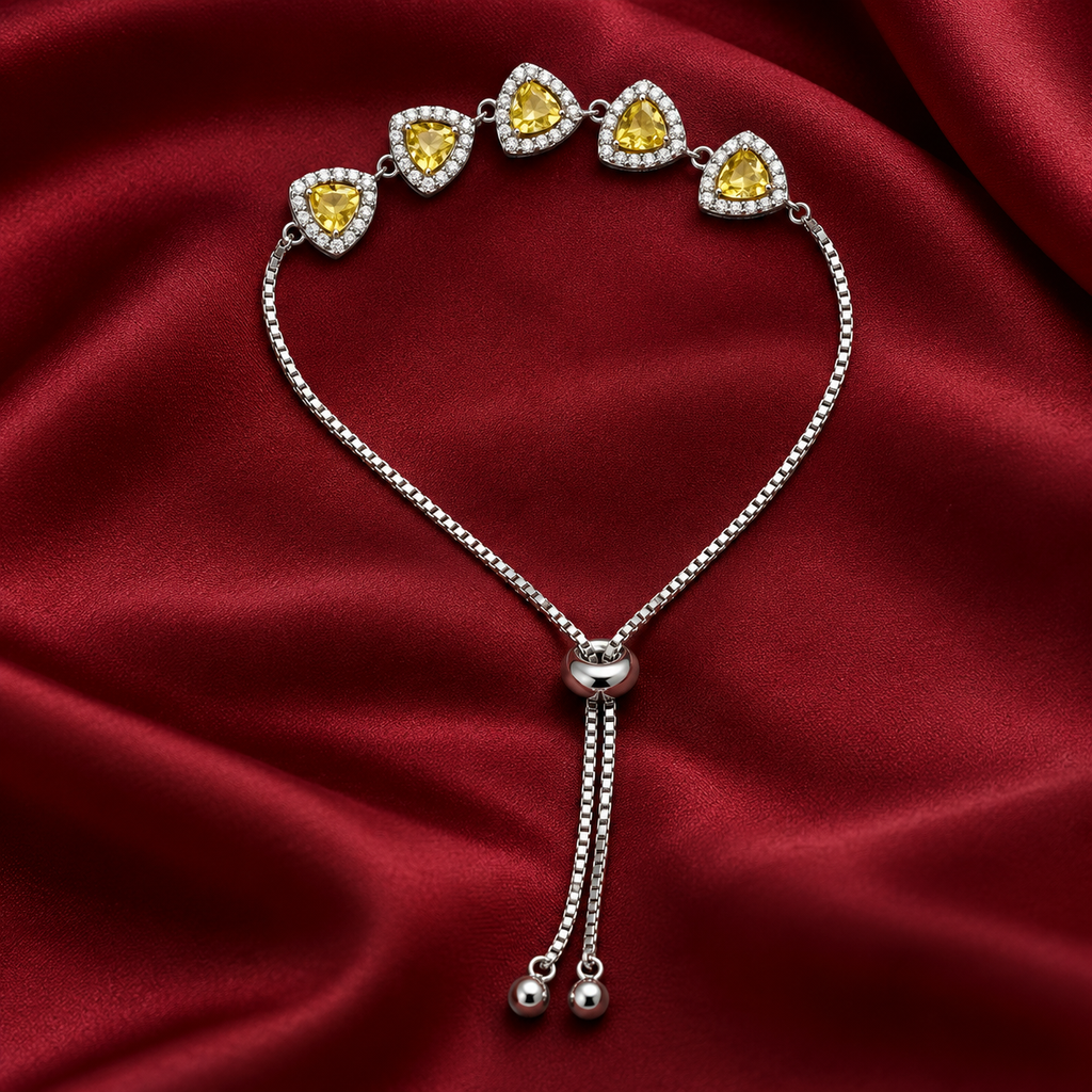 Elegant Golden yellow CZ stone adjustable Silver Bracelet product image 13 [product-intake-media:da0b3140-cd0c-439b-aa35-010a87efba48]