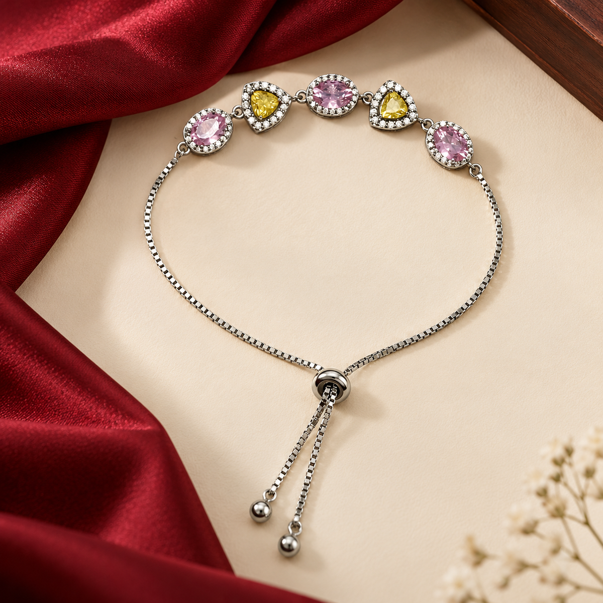 Sparkling CZ stone slider/ adjustable Silver bracelet product image 13 [product-intake-media:07a34f0f-64a3-4729-8f46-538050f7625b]