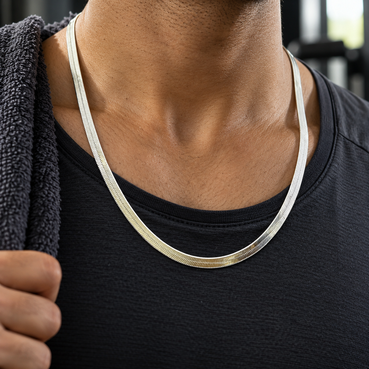 Flat Herringbone Snake Chain Silver Necklace with Lobster Clasp, Chains product image 13 [product-intake-media:6444fd60-c595-49c6-8831-c0e6d0f2cce6]