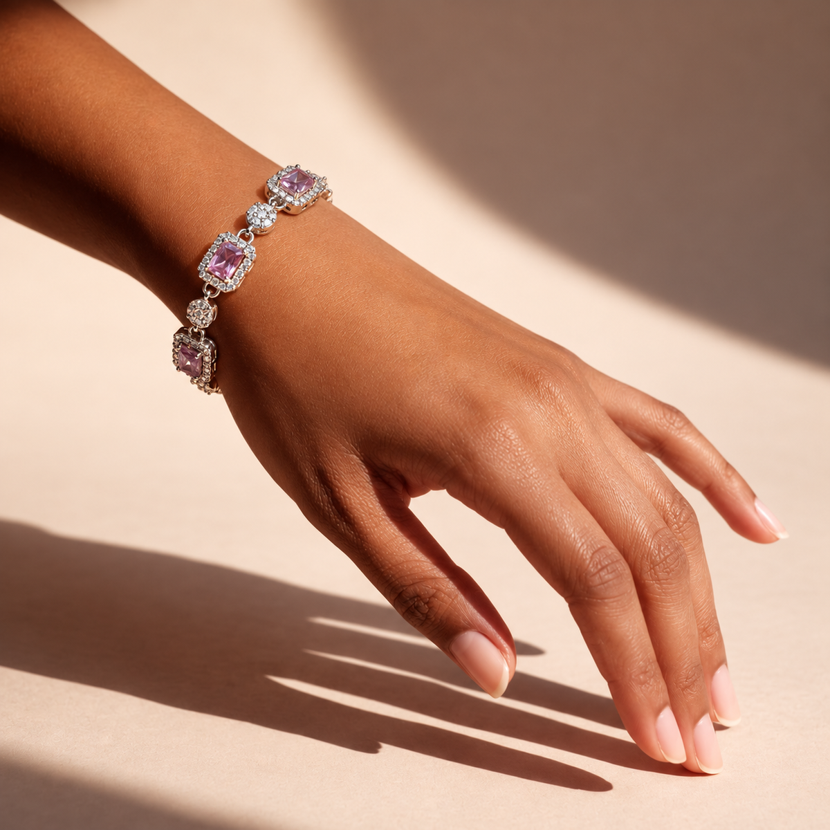 Premium Silver pink stone slider bracelet product image 15 [product-intake-media:36191e38-2c02-4ae7-85b3-b95492096191]