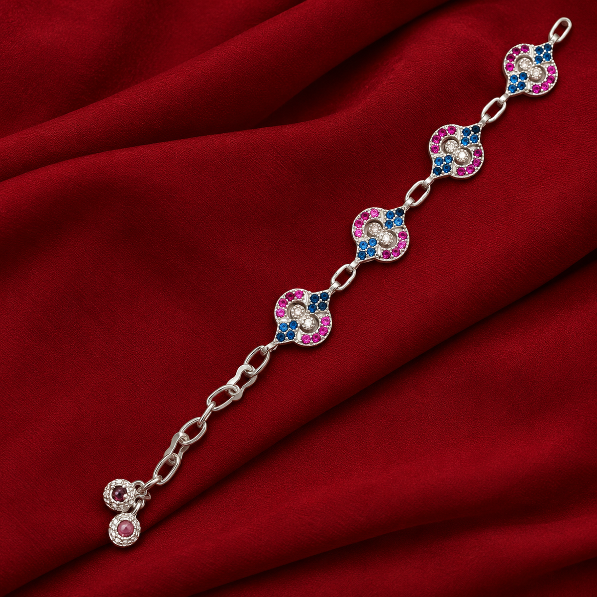 Elegant multi vibrant colored stone silver bracelet product image 16 [product-intake-media:a468aaec-b9cb-4182-a765-62048dc17395]