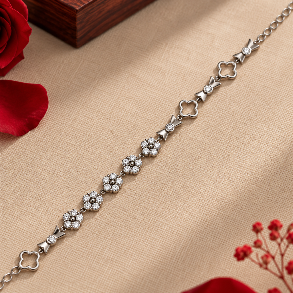 Silver crystal clover adjustable bracelet product image 16 [product-intake-media:fbc138c3-dd12-45d6-aefa-92c58a03cb87]