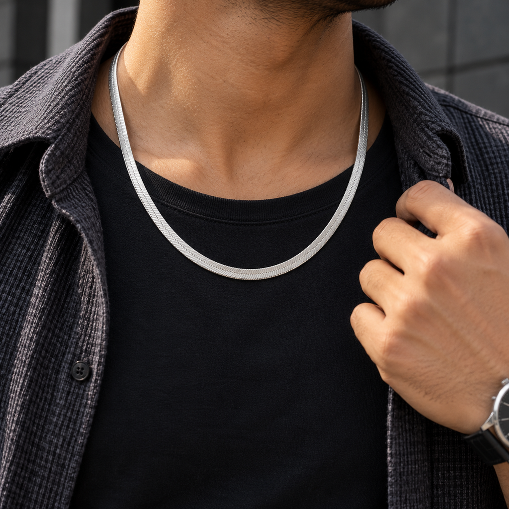 Flat Herringbone Snake Chain Silver Necklace with Lobster Clasp, Chains product image 16 [product-intake-media:7ab61fbb-4a7e-40c3-ac1e-398647124974]