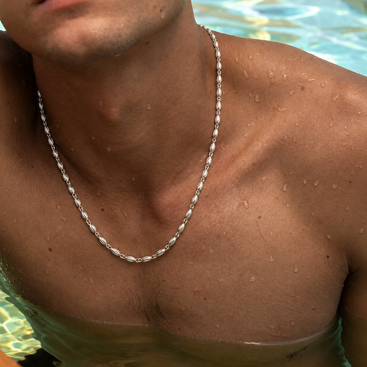 Sterling Silver Fluted Oval Bead Link Chain Necklace with Lobster Clasp product image 17 [product-intake-media:ad820ae9-9823-42b2-90df-d2da5f2c66fc]