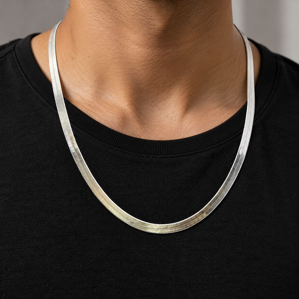 Flat Herringbone Snake Chain Silver Necklace with Lobster Clasp, Chains product image 18 [product-intake-media:d77a9ccd-4e75-4637-aa15-c45ef9c25ff9]