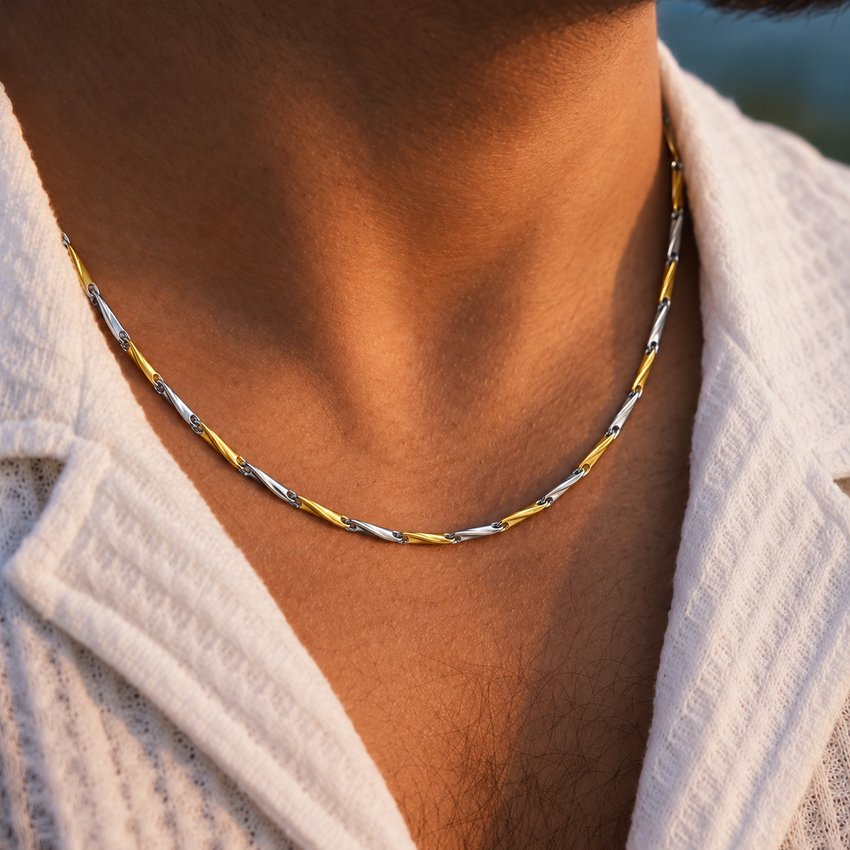 Modern premium look sleek Dual tone Silver gold chain product image 21 [product-intake-media:7f573849-82f6-46dc-b245-e8850a0eb54a]