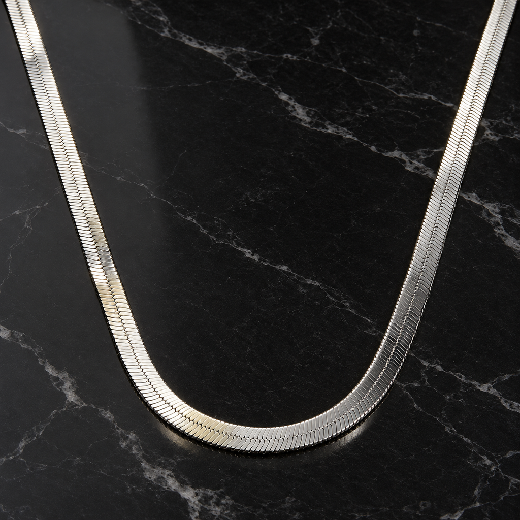 Flat Herringbone Snake Chain Silver Necklace with Lobster Clasp, Chains product image 22 [product-intake-media:e2931ff3-3499-4272-bad0-68b46d5ce5c9]