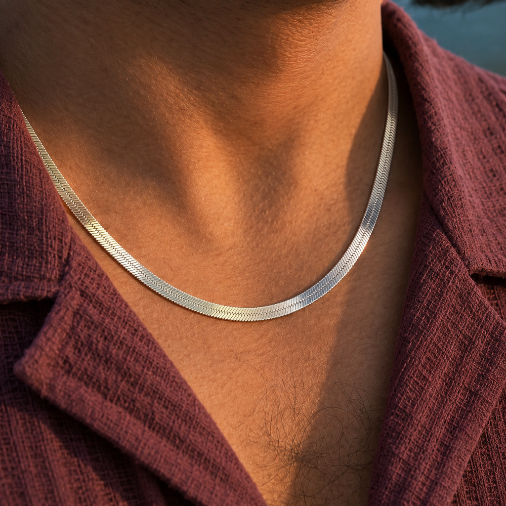 Flat Herringbone Snake Chain Silver Necklace with Lobster Clasp, Chains product image 24 [product-intake-media:921c8b40-34c6-465c-9b16-ffa38eebcda3]
