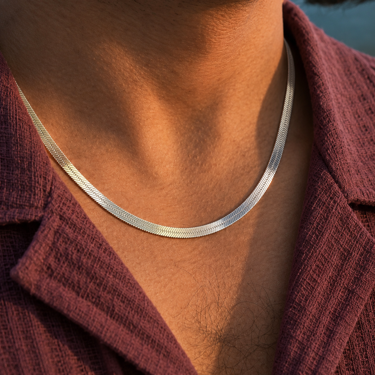 Flat Herringbone Snake Chain Silver Necklace with Lobster Clasp, Chains product image 24 [product-intake-media:921c8b40-34c6-465c-9b16-ffa38eebcda3]