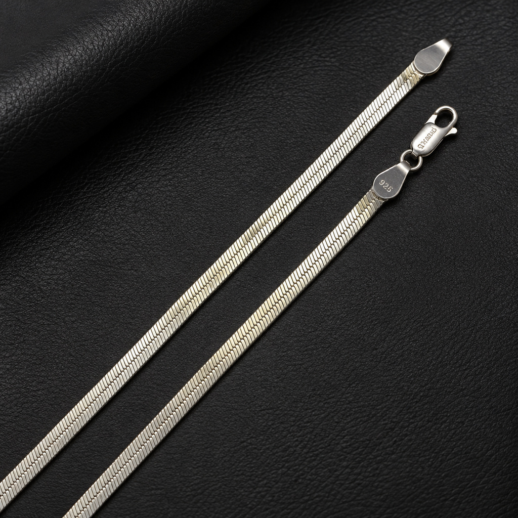 Flat Herringbone Snake Chain Silver Necklace with Lobster Clasp, Chains product image 27 [product-intake-media:2515c330-cdbc-433f-8ebf-10d37fc11e74]