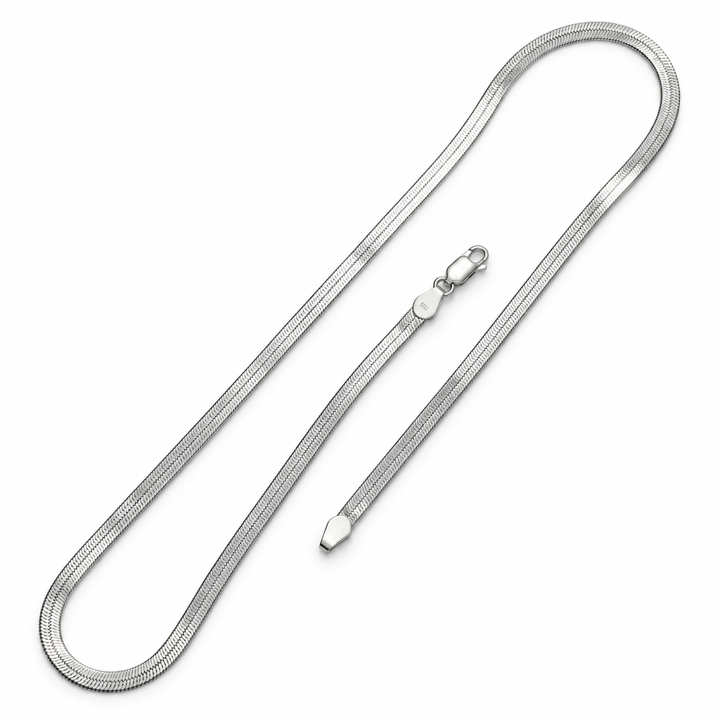 Flat Herringbone Snake Chain Silver Necklace with Lobster Clasp, Chains product image 32 [product-intake-media:cec5ab6b-34ef-48fd-b7b4-9dca3fc27e43]