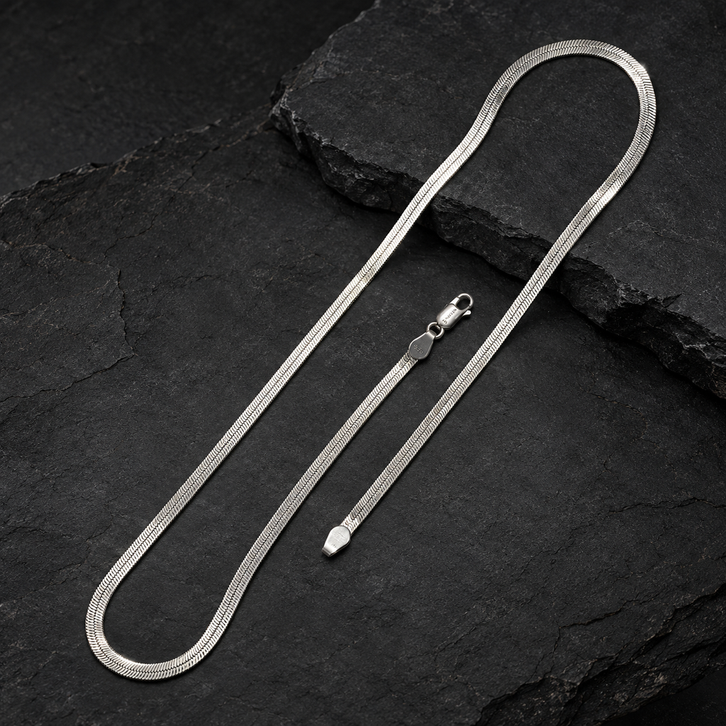 Flat Herringbone Snake Chain Silver Necklace with Lobster Clasp, Chains product image 33 [product-intake-media:5b31e9c4-8318-40ac-9ed0-6e80156d956a]