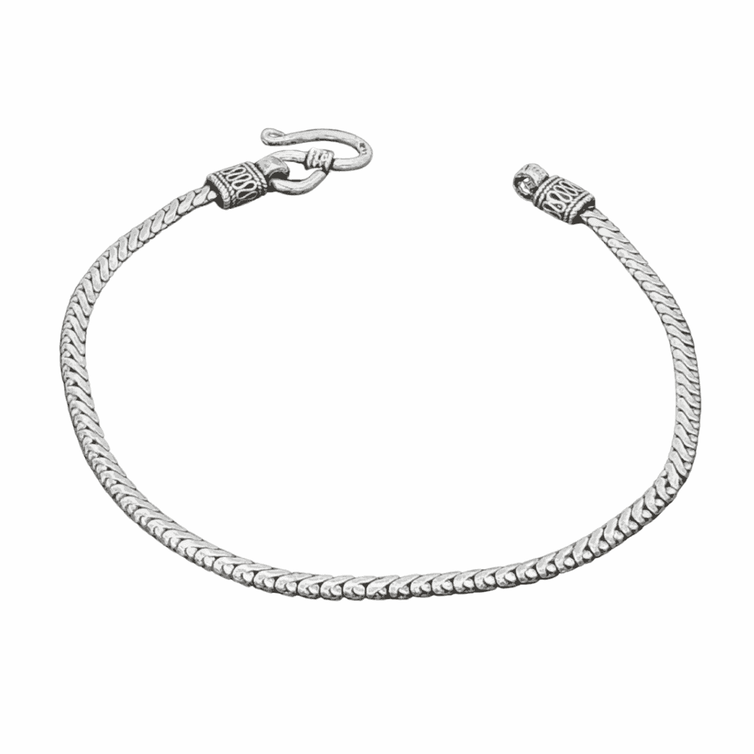 925 Sterling Silver Oxydised Snake Chain Bracelet | Celestora