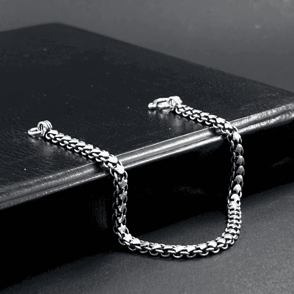 The 925 Sterling Silver Dual Design Bracelet - Celestora - India - - - Bracelet for Men, Boys, Gift for Men, Brother, Boyfriend, Husband