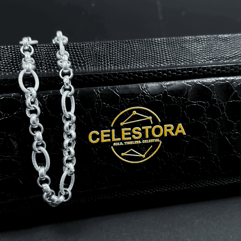 The 925 Sterling Silver Italian Bracelet - Celestora - India - Greek - - Bracelet for Men, Boys, Gift for Men, Brother, Boyfriend, Husband