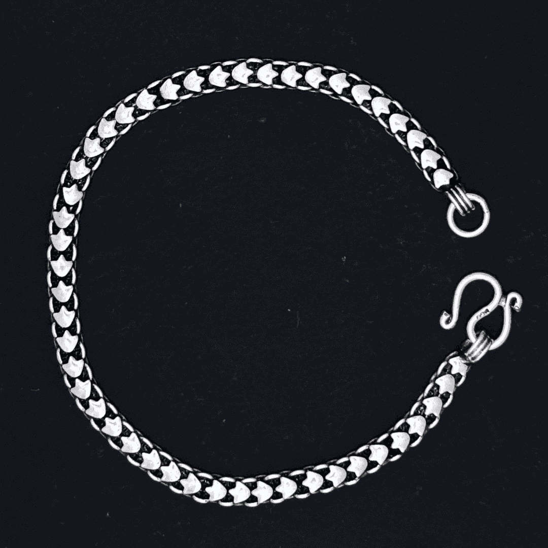 The 925 Sterling Silver Dual Design Bracelet - Celestora - India - - - Bracelet for Men, Boys, Gift for Men, Brother, Boyfriend, Husband