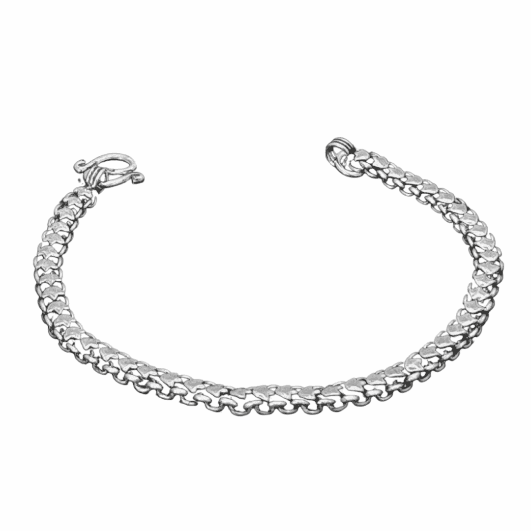The 925 Sterling Silver Dual Design Bracelet - Celestora - India - - - Bracelet for Men, Boys, Gift for Men, Brother, Boyfriend, Husband