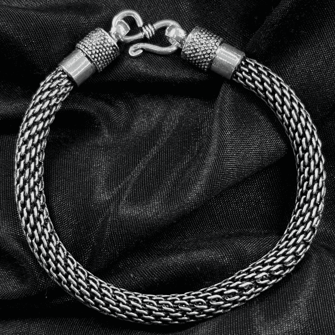 The 925 Sterling Silver Braided Bracelet - Celestora - India - Classic - - Bracelet for Men, Boys, Gift for Men, Brother, Boyfriend, Husband