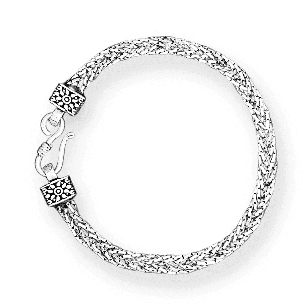 The 925 Sterling Silver Braided Bracelet - Celestora - India - Classic - - Bracelet for Men, Boys, Gift for Men, Brother, Boyfriend, Husband