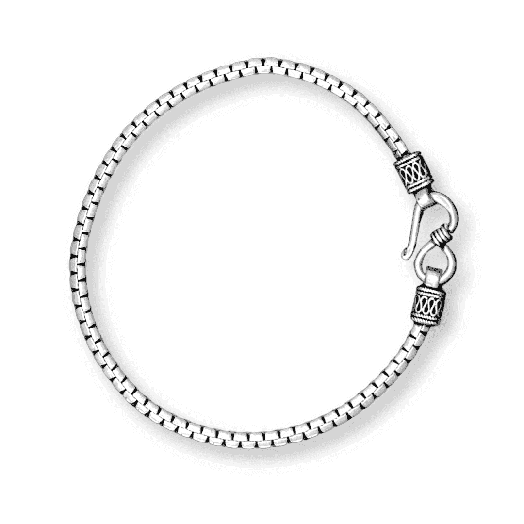 The 925 Sterling Silver Signature Bracelet - Celestora - India - Box | 8 inches - - Bracelet for Men, Boys, Gift for Men, Brother, Boyfriend, Husband