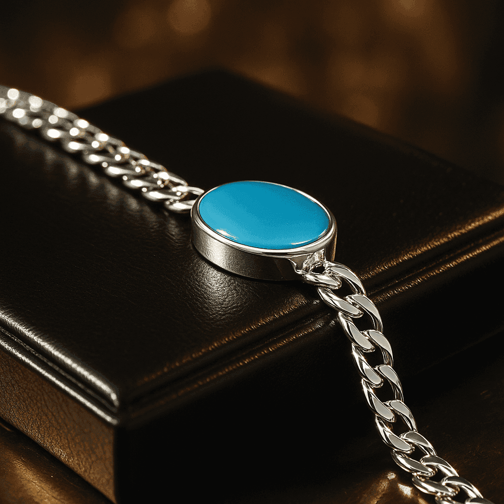 The 925 Sterling Silver Eclipse Bracelet | Blue Stone | Inspired by Salman Khan’s Iconic Style - Celestora - India - - - Bracelet for Men, Boys, Gift for Men, Brother, Boyfriend, Husband