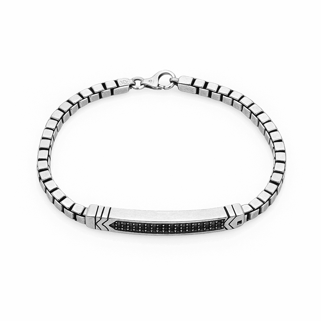 The 925 Sterling Silver Premium Imported Gifting Bracelet - Celestora - India - Midnight - - Bracelet for Men, Boys, Gift for Men, Brother, Boyfriend, Husband