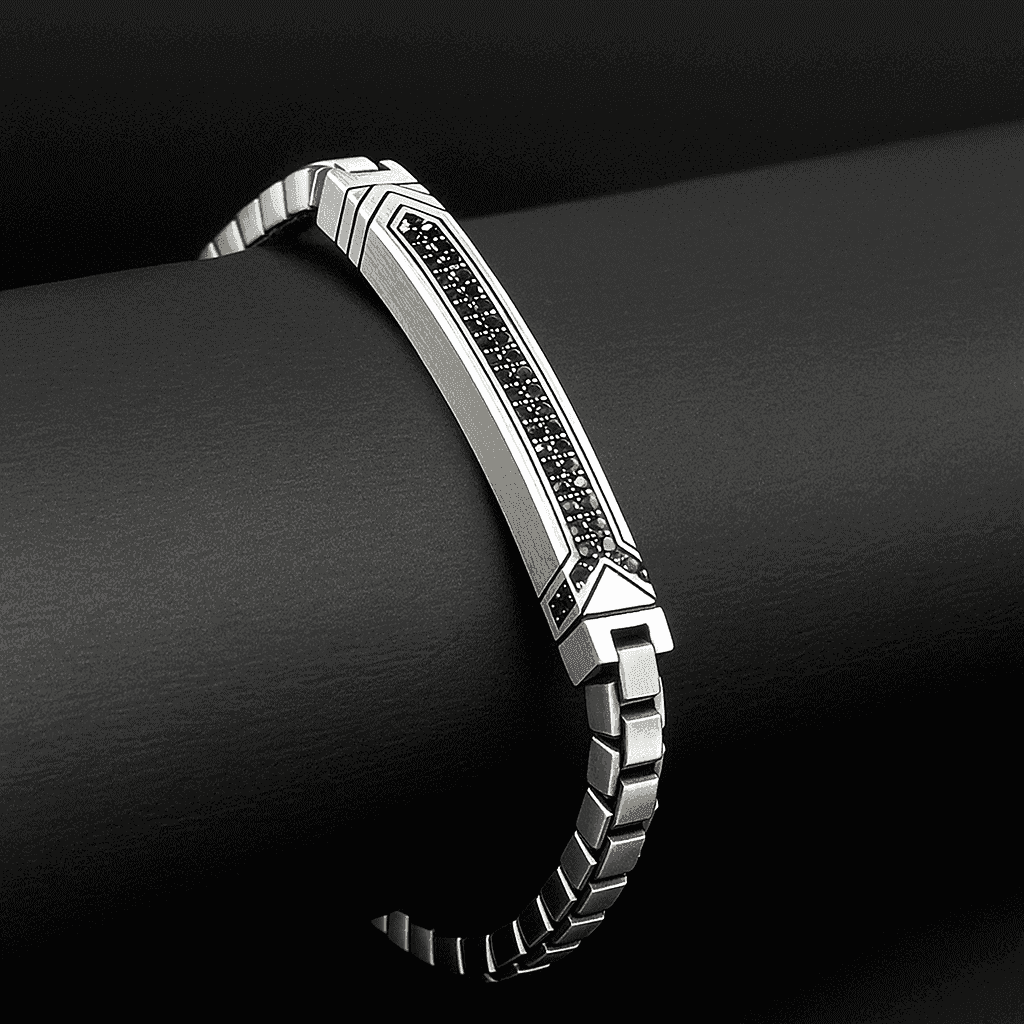 The 925 Sterling Silver Premium Imported Gifting Bracelet - Celestora - India - Midnight - - Bracelet for Men, Boys, Gift for Men, Brother, Boyfriend, Husband