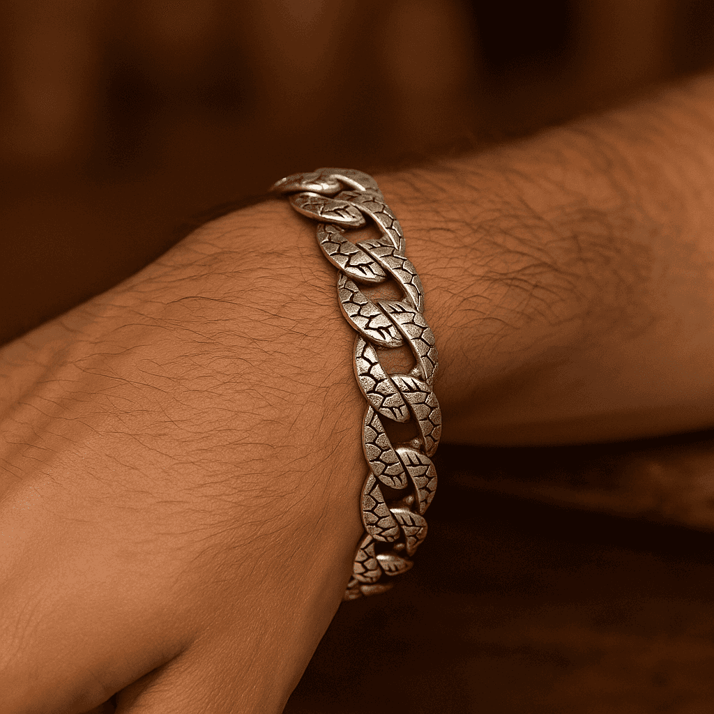 The 925 Sterling Silver Cuban Bracelet - Celestora - India - Victory - - Bracelet for Men, Boys, Gift for Men, Brother, Boyfriend, Husband