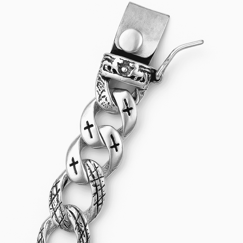 The 925 Sterling Silver Cuban Bracelet - Celestora - India - Victory - - Bracelet for Men, Boys, Gift for Men, Brother, Boyfriend, Husband