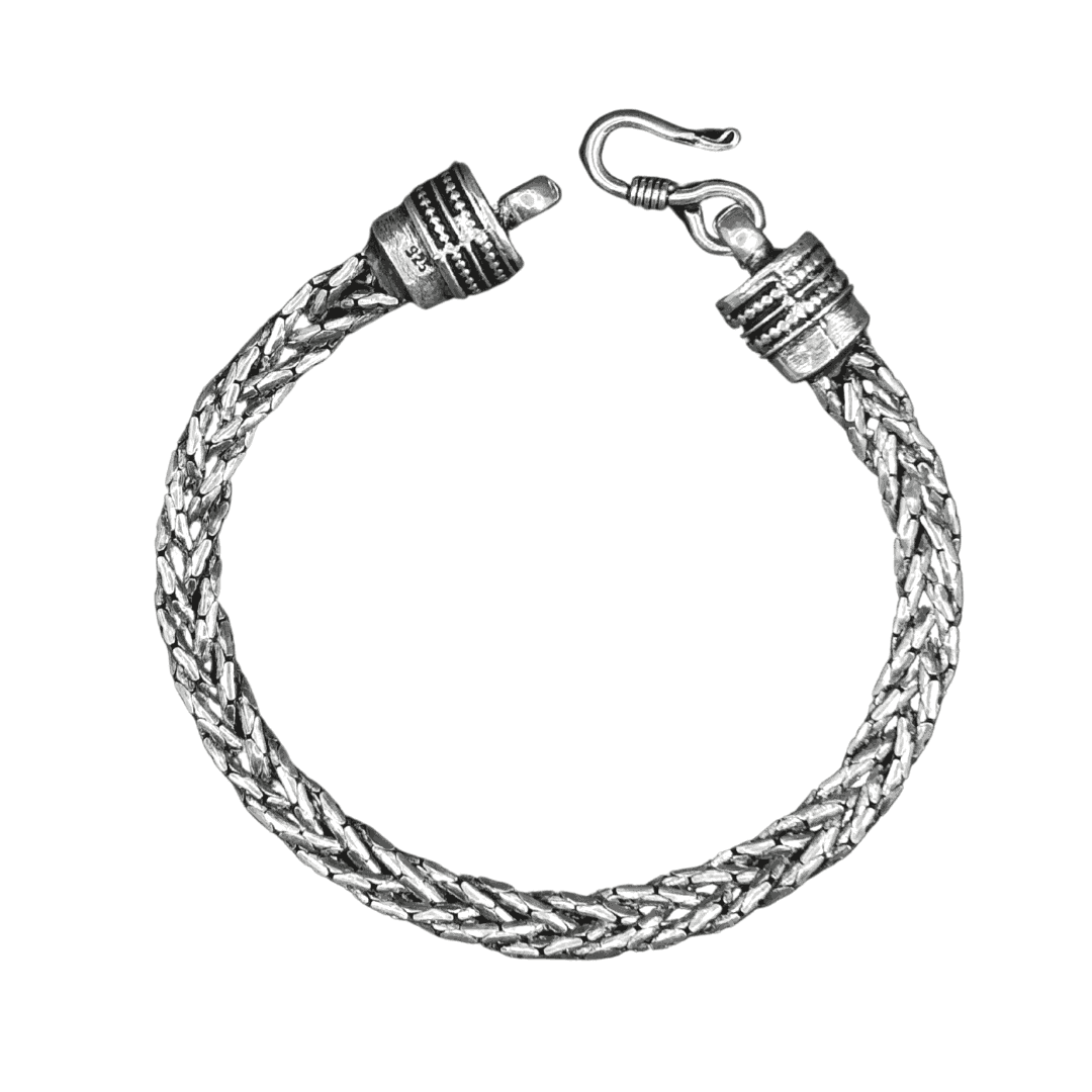 The 925 Sterling Silver Braided Bracelet - Celestora - India - - - Bracelet for Men, Boys, Gift for Men, Brother, Boyfriend, Husband