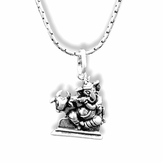The 925 Sterling Silver Ganesha Blessing Silver Pendant | Unisex | Without Chain - Celestora - India - - - God Pendant