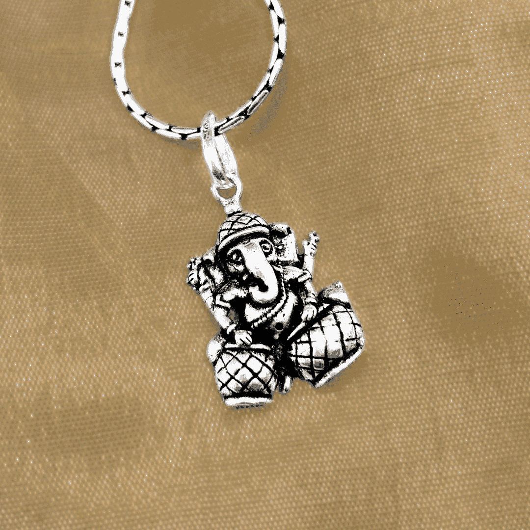 The 925 Sterling Silver Ganesha Blessing Silver Pendant | Unisex | Without Chain - Celestora - India - Ganesh Melody - - God Pendant for Men, Boys, Gift for Men, Brother, Boyfriend, Husband