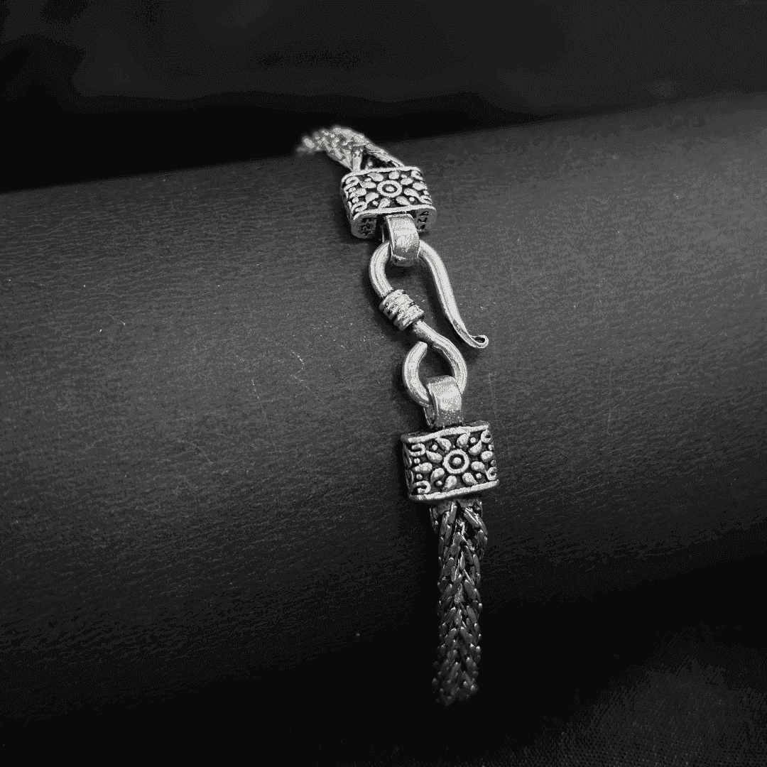 The 925 Sterling Silver Braided Bracelet - Celestora - India - Classic - - Bracelet for Men, Boys, Gift for Men, Brother, Boyfriend, Husband