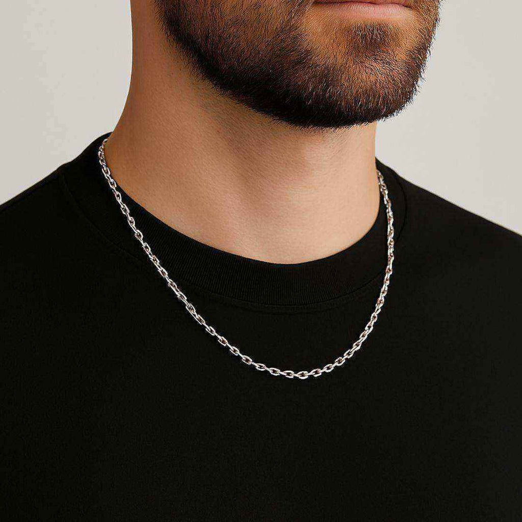 The 925 Sterling Silver Command Link Chain | Rolo/Cable Chain - Celestora - India - - - Chains for Men, Boys, Gift for Men, Brother, Boyfriend, Husband