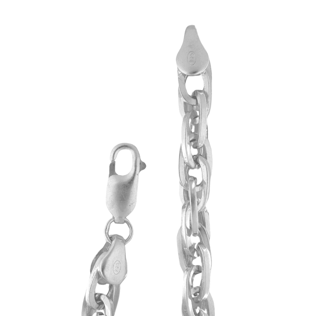 The 925 Sterling Silver Chunky Interwined Rope Link Chain - Celestora - India - Plain - - Chains for Men, Boys, Gift for Men, Brother, Boyfriend, Husband