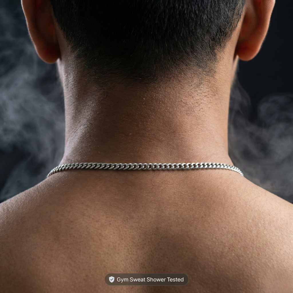 Men's Everyday Silver Curb Chain Necklace
