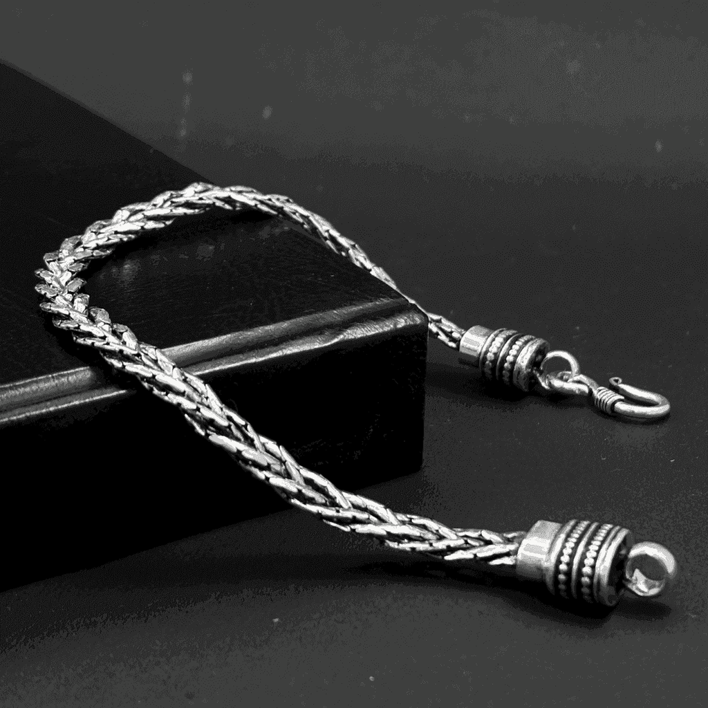The 925 Sterling Silver Braided Bracelet - Celestora - India - Classic - - Bracelet for Men, Boys, Gift for Men, Brother, Boyfriend, Husband