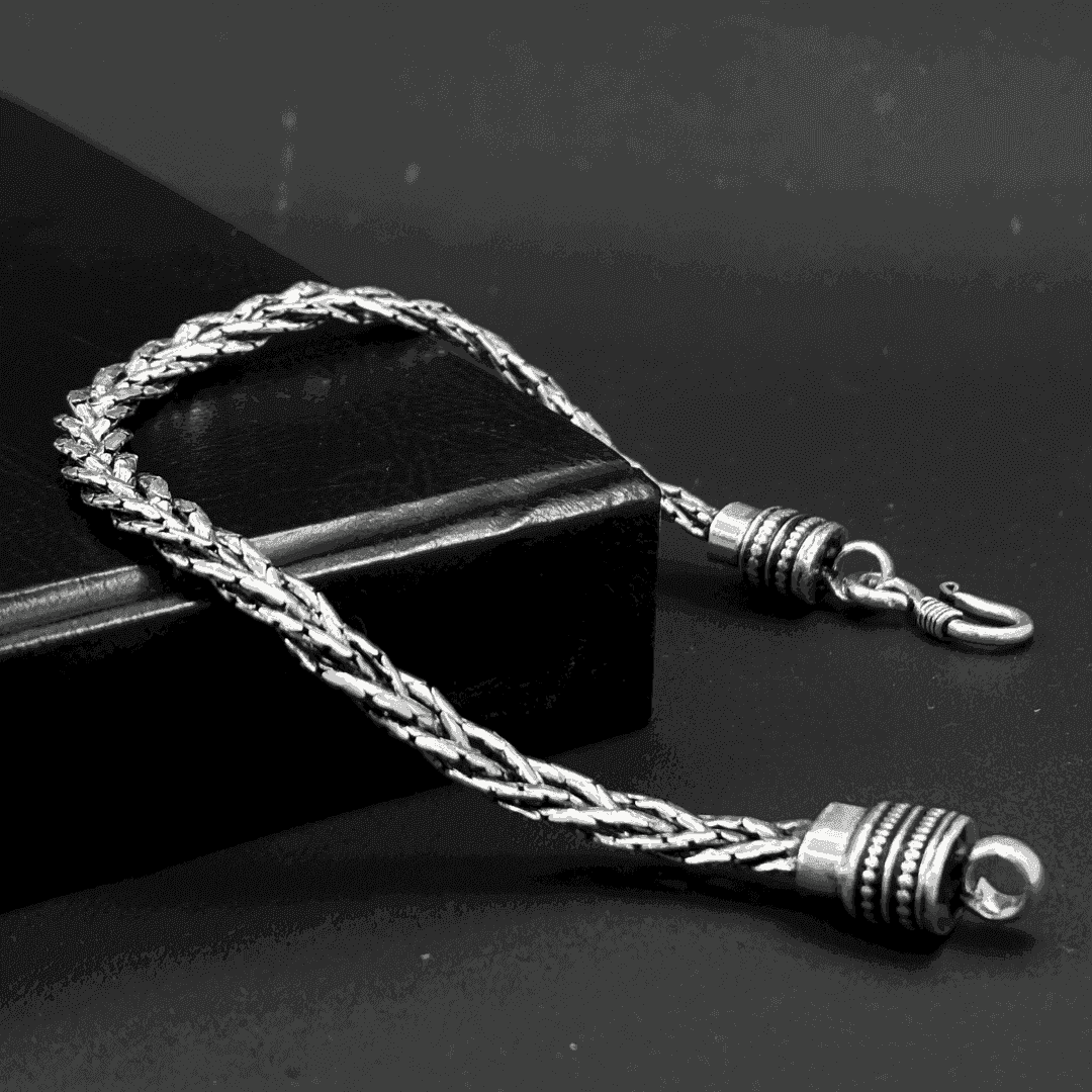 The 925 Sterling Silver Braided Bracelet - Celestora - India - Classic - - Bracelet for Men, Boys, Gift for Men, Brother, Boyfriend, Husband