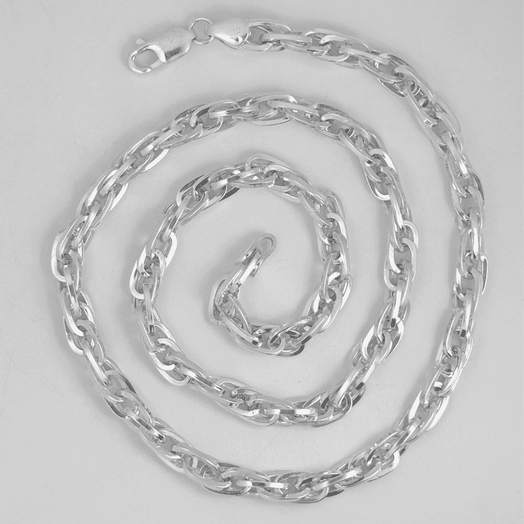 The 925 Sterling Silver Chunky Interwined Rope Link Chain - Celestora - India - Plain - - Chains for Men, Boys, Gift for Men, Brother, Boyfriend, Husband