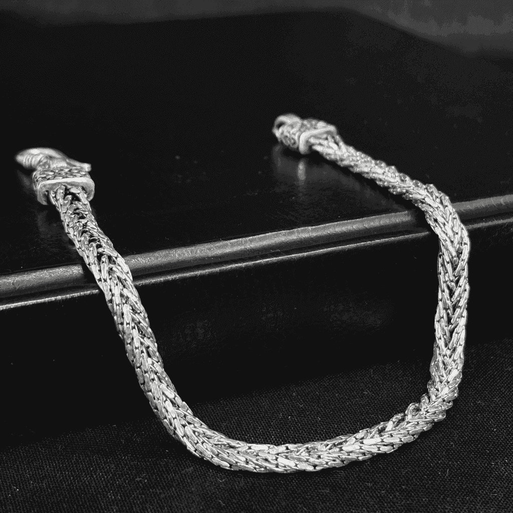 The 925 Sterling Silver Braided Bracelet - Celestora - India - Classic - - Bracelet for Men, Boys, Gift for Men, Brother, Boyfriend, Husband