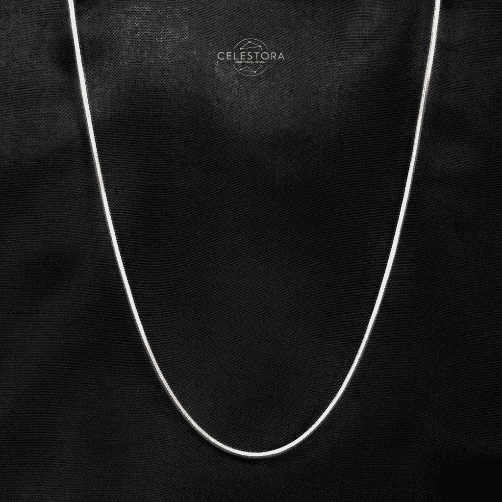 The 925 Sterling Silver Viper Chain | Herringbone Design - Celestora - India - 20 inches | 1.4 mm | 8.1 g - - Chains for Men, Boys, Gift for Men, Brother, Boyfriend, Husband