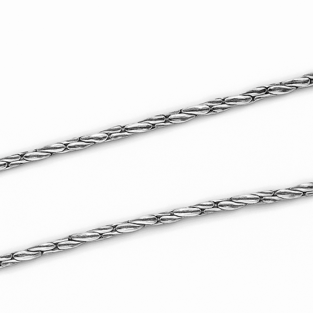 The 925 Sterling Silver Twin-Link Chain - Celestora - India - Twin / 20 inches - men - Chains