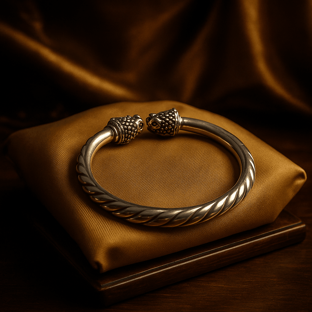 The 925 Sterling Silver Lion Cuff | Kada for Men - Celestora - India - - - Cuff / Kada for Men, Boys, Gift for Men, Brother, Boyfriend, Husband