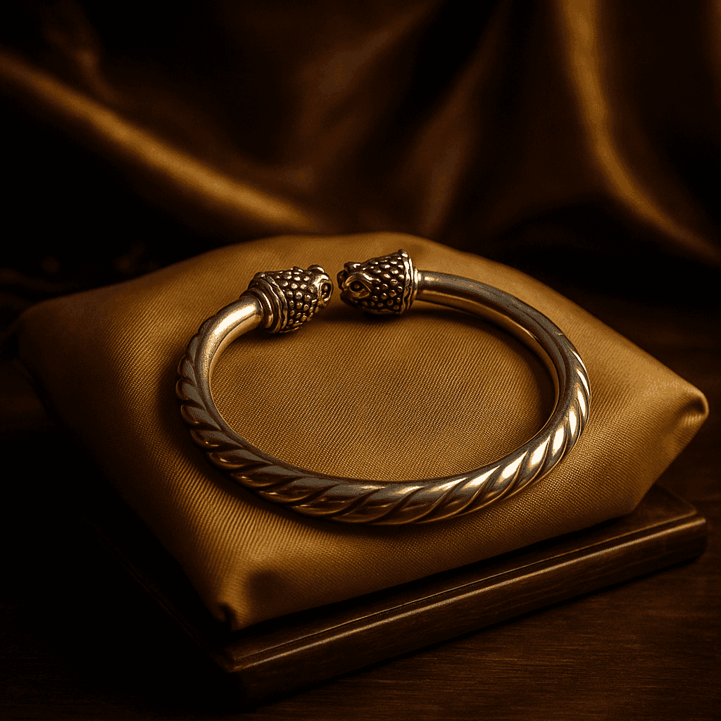 The 925 Sterling Silver Lion Cuff | Kada for Men - Celestora - India - Majestic - - Cuff / Kada for Men, Boys, Gift for Men, Brother, Boyfriend, Husband