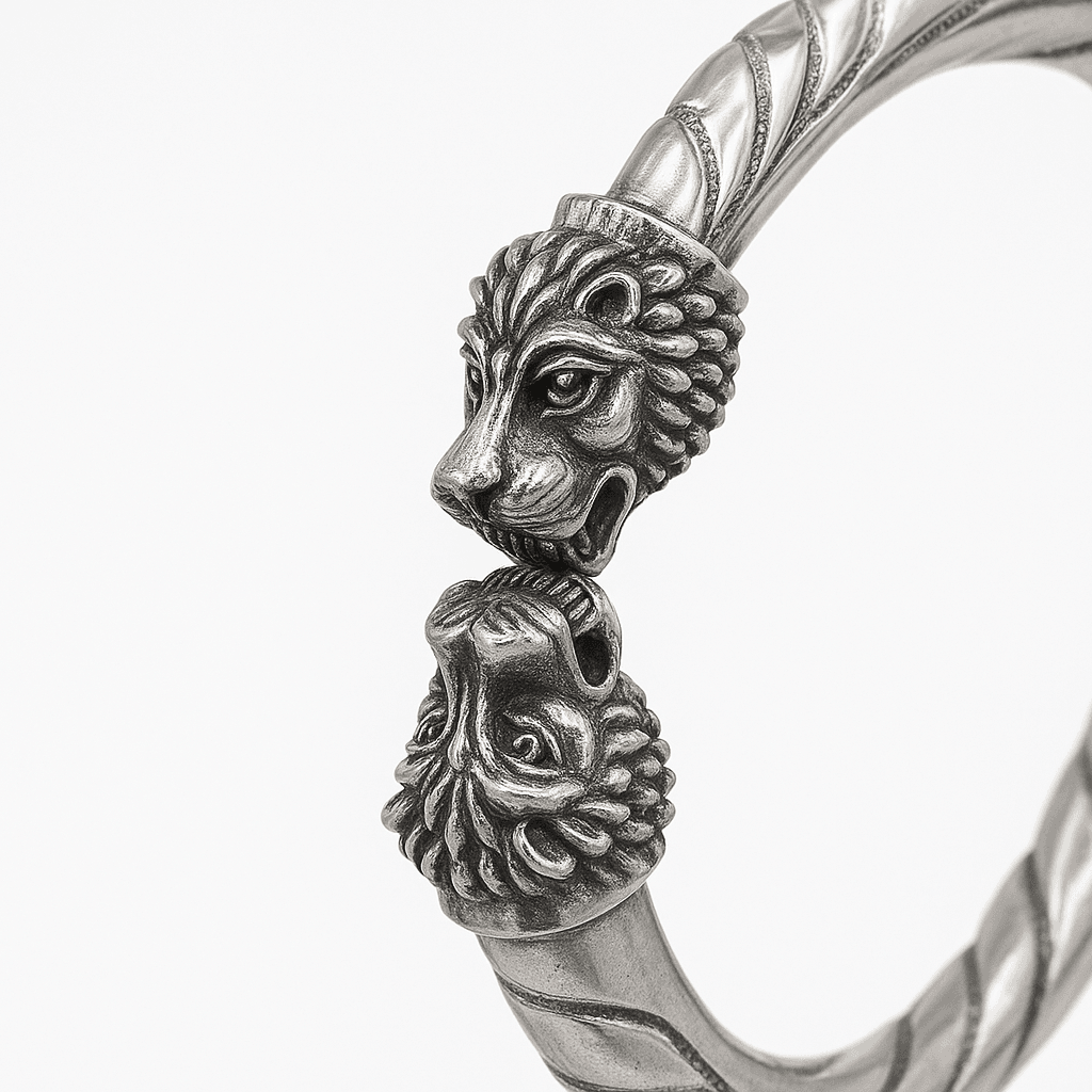 The 925 Sterling Silver Lion Cuff | Kada for Men - Celestora - India - - - Cuff / Kada for Men, Boys, Gift for Men, Brother, Boyfriend, Husband